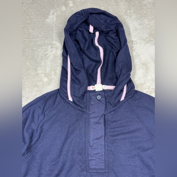 Crewcuts J.Crew Girls Supersoft Half Zip Hoodie Navy Blue Purple Pullover 6/7 - Picture 4 of 16